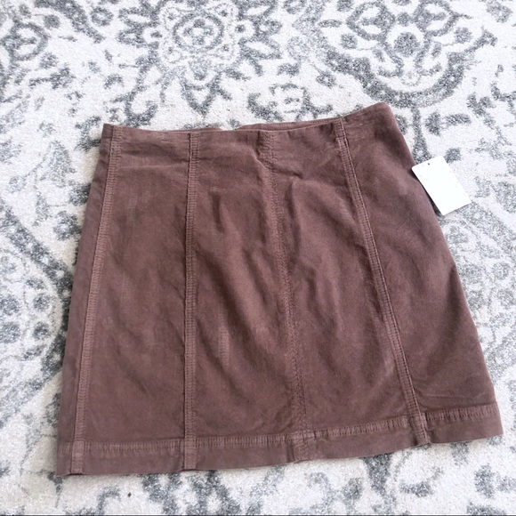 Free People Modern Femme Brown Corduroy Mini Skirt - Picture 5 of 9